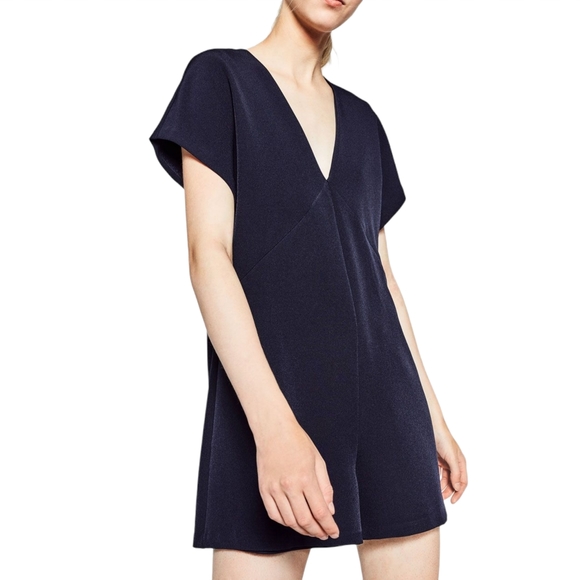 Zara Trafaluc Romper Blue and White Size Small